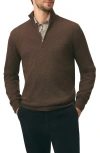 Brooks Brothers Merino Wool Half Zip Pullover In Brown