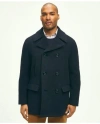 Brooks Brothers Wool Peacoat In Navy