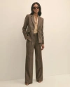 Brooks Brothers Wool Prince Of Wales Plaid Wide-leg Pants In Brown