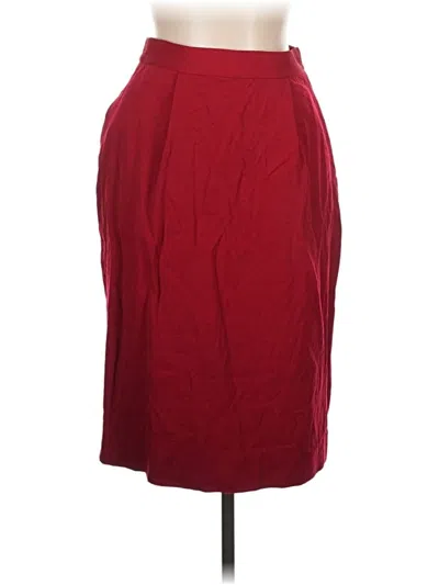 Pre-owned Brooks Brothers Wool Skirt In Burgundy