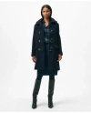 Brooks Brothers Wool Twill Hooded Toggle Coat In Navy