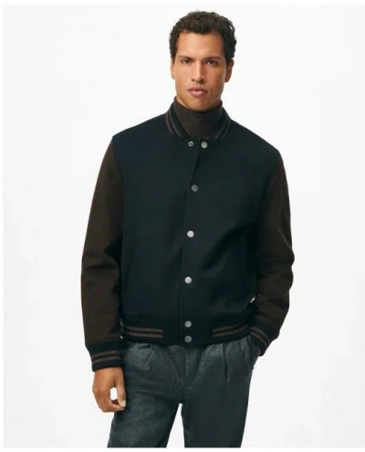 Brooks Brothers Wool Varsity Jacket In Navy