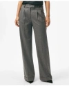 Brooks Brothers Wool Wide-leg Pleated Flannel Trousers In Grey