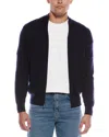 Brooks Brothers Wool Zip Cardigan In Blue
