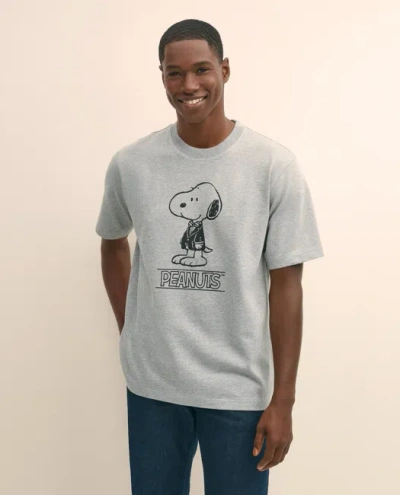 Brooks Brothers X Peanuts Cotton Graphic Snoopy T-shirt In Gray