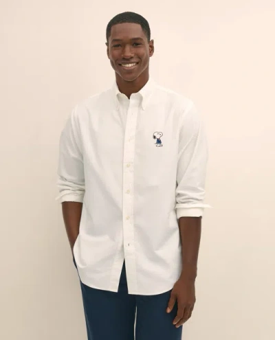 Brooks Brothers X Peanuts Traditional Fit Cotton Oxford Button-down Collar, Sport Shirt In White