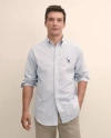Brooks Brothers X Peanuts Traditional Fit Cotton Oxford Button-down Collar, Striped Sport Shirt In Blue