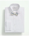 Brooks Brothers X Thomas Mason Cotton English Collar, Swiss Pleat Front Tuxedo Shirt In White