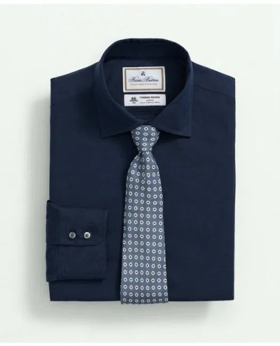 Brooks Brothers X Thomas Mason Cotton-linen English Collar, Dress Shirt | Navy | Size 18 35
