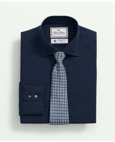 Brooks Brothers X Thomas Mason Cotton-linen English Collar, Dress Shirt In Navy