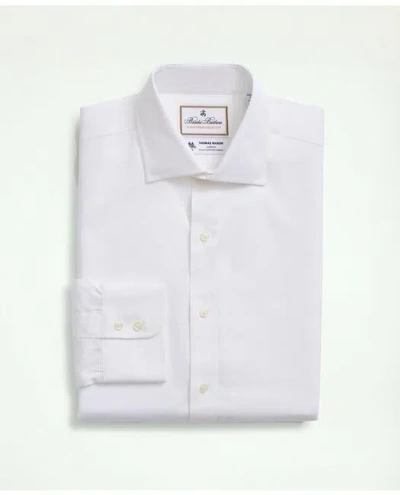 Brooks Brothers X Thomas Mason Cotton Pinpoint Oxford English Collar Dress Shirt In White