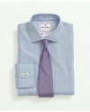 Brooks Brothers X Thomas Mason Cotton Poplin English Collar, Stripe Dress Shirt In Blue