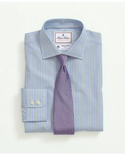 Brooks Brothers X Thomas Mason Cotton Poplin English Collar, Stripe Dress Shirt In Blue