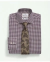 Brooks Brothers X Thomas Mason Cotton Twill Londoner Collar, Gingham Dress Shirt In Dark Purple