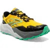 Brooks Caldera 7 Trail Running Shoe In Lemon Chrome/black/springbud