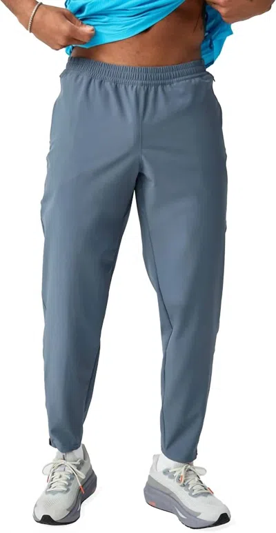 Brooks Canopy Water Resistant Running Pants In Slate Grey In Blue