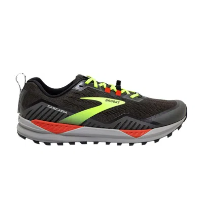 Pre-owned Brooks Cascadia 15 2e Wide 'black Yellow Red' | Men's Size 7