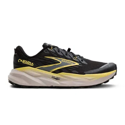 Brooks Cascadia 19 Black Yellow Ss26 Shoes In Multi