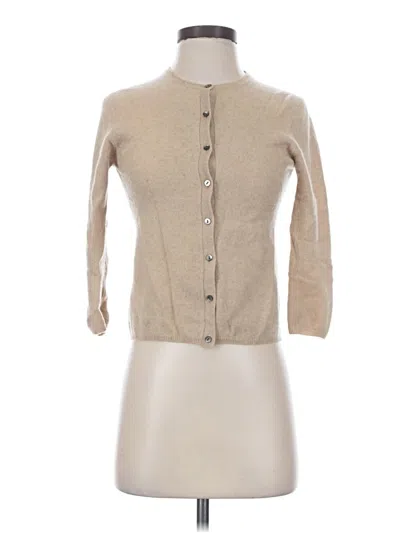 Pre-owned Brooks Cashmere Cardigan Sweater In Tan