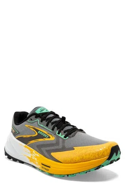 Brooks Catamount 3 Trail Running Shoe In Lemon Chrome/sedona Sage