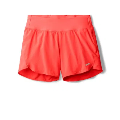 Brooks Chaser 2.0 Shorts Women's Cayenne 5" Inseam High Rise Running Dsgl567 In Red