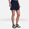 Brooks Chaser 221466-451 Shorts Women's Navy Elastic Waist Performance Red42 In Blue