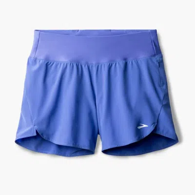 Brooks Chaser 5" Short 2.0 Womens Stretch Blue High Waisted Active Dsgl574 In Multi