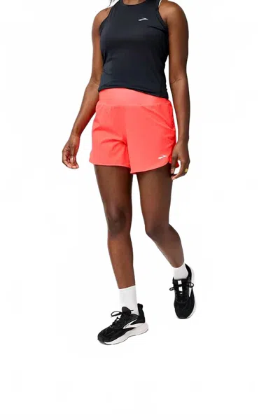 Brooks Chaser 5" Shorts 2.0 In Neo Cayenne In Red