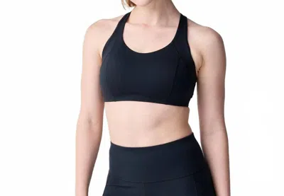 Brooks Chaser Padded Bra In Black In Blue
