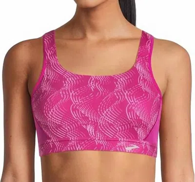 Brooks Convertible 2.0 Sports Bra In Magenta Aqueous In Pink