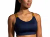 Brooks Dare 2.0 Scoopback Run Bra In Navy/burnt Olive/ice Blue In Blue