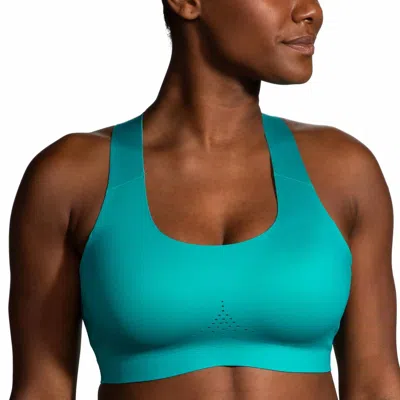 Brooks Dare Crossback 2.0 Sports Bra In Nile Green In Blue