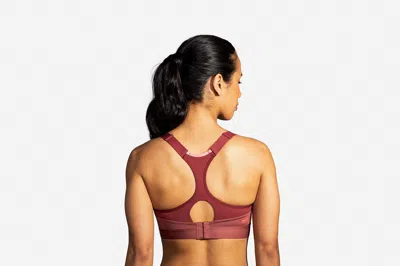 Brooks Dare Racerback Women's High Impact Sports Bra - Terracotta In Burgundy