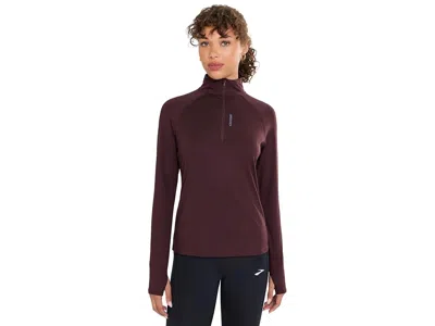 Brooks Dash 1/2 Zip 3.0 Women's Sweatshirt Cocoa: Md (us Women's 8-10), Polyester/spandex