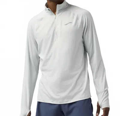Brooks Dash 1/4 Zip 3.0 Long Sleeve Top In Smoke In Transparent