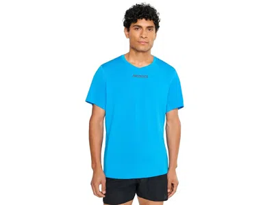 Brooks Dash Cooling Short Sleeve Men's Workout Cyber Blue: Sm, Polyester/spandex