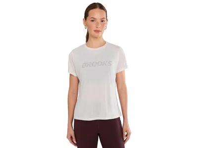 Brooks Dash Reflective Short Sleeve Women's Workout Bone/reflective: 2xl (women's 20-22), Polyester/spandex