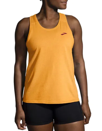 Brooks Distance 2.0 Tank Top In Heather Sun Glow In Orange