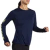 Brooks Distance Long Sleeve 3.0 Tee In Navy/ Running In Multi
