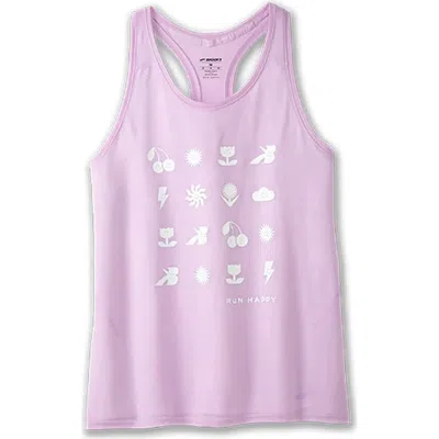 Brooks Distance Tank 3.0 Top Women's Purple Quick-dry Racerback Active Ups1398