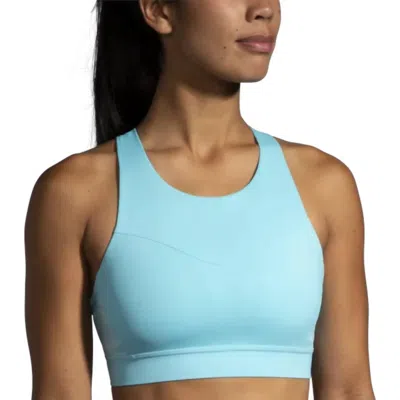 Brooks Drive 3 Pocket Run Sports Bra In Vivid Teal In Multi
