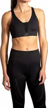 Brooks Drive Plunge Run Bra Top In Black In Black