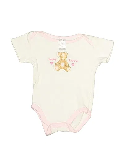 Pre-owned Brooks Fitch Babies' Short Sleeve Onesie In White