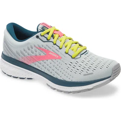 Brooks Ghost 13 Running Shoe In Ice Flow/pink/pond