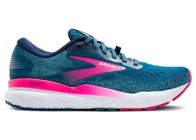 Pre-owned Brooks Ghost 16 Goretex (women's) Sneakers In Moroccan Blue/pink/yellow