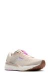 Brooks Ghost 16 Running Shoe In Almond Peach/coconut/purple