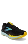 Brooks Ghost 16 Running Shoe In Black/ Forged Iron/ Blue