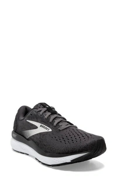 Brooks Ghost 16 Running Shoe In Black/ Grey/ White