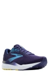 Brooks Ghost 16 Running Shoe In Blue/bonnie Blue/yellow