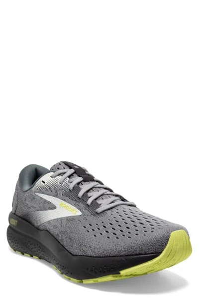 Brooks Ghost 16 Running Shoe In Primer/ Grey/ Lime